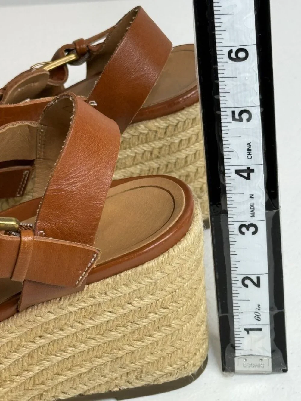Vionic Jaylah Womens 8.5 Brown Leather Espadrille Wedge Sandals Strappy Boho